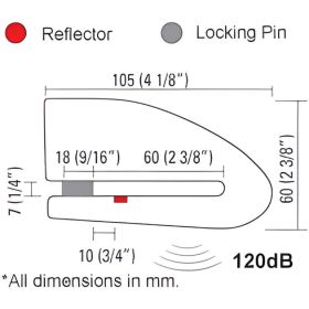 Verrou de disque Xena XX15 avec alarme goupille de 14 mm