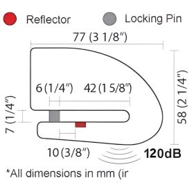 Verrou de disque Xena XX6 avec alarme et goupille de 6 mm