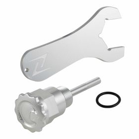 CNC Anodized Silver Aluminum Engine Oil Filling Screw with Key Included