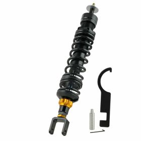 ZELIONI Black Edition Hinterradstoßdämpfer mit schwarfeder und stufenloser Einstellung