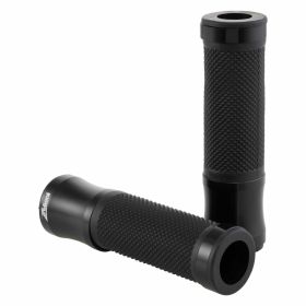 Poignées en aluminium noir ZELIONI pour guidons de 22/24 mm longueur 125 mm