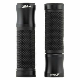 ZELIONI grips in black aluminum 22/24 mm length 125 mm end opening