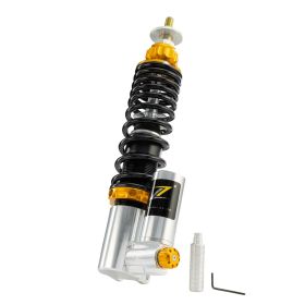 ZELIONI front shock absorber 245 mm adjustable CNC aluminum silver/orange