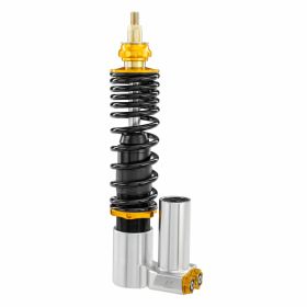 ZELIONI Amortisseur 245 mm Aluminium CNC Noir Ressorts Corps Argent