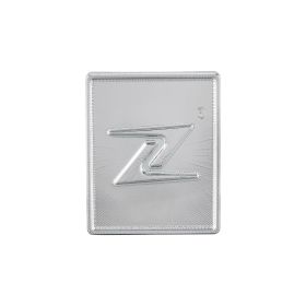 ZELIONI Emblème 37x46 mm en aluminium chromé avec fixation adhésive