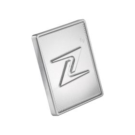 Emblème ZELIONI 37x46 mm en aluminium argent avec support adhésif