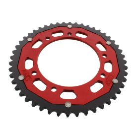 Corona ZF 48 denti passo 420 rossa nera dual ZFD-1131-48-RED