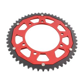 Corona ZF 52 denti passo 420 rossa nera dual ZFD-1131-52-RED