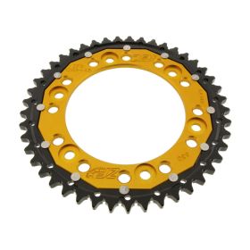 Corona ZF 45 denti passo 530 oro nera dual ZFD-1306-45-GLD per Honda