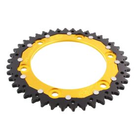 Corona ZF 42 denti passo 520 oro nera dual per Honda