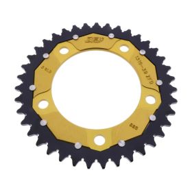Corona ZF 39 denti passo 520 oro nera dual per Honda
