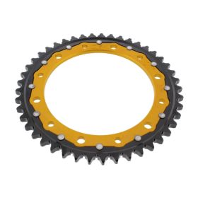 Corona ZF 45 denti passo 530 oro nera dual ZFD-1340-45-GLD per Honda