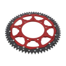 Corona ZF 62 denti passo 428 rossa nera dual ZFD-15097-62-RED