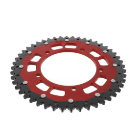 ZF Couronne 48 Dents Pas 525 Rouge Noir Double ZFD-1792-48-ROUGE