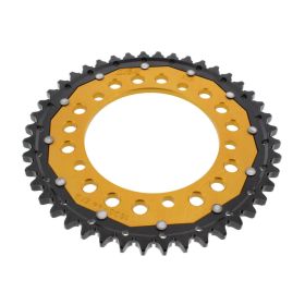 Corona ZF 44 denti passo 530 oro nera dual ZFD-1800-44-GLD