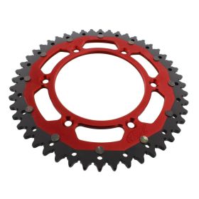 Corona ZF 48 denti passo 520 rossa nera dual ZFD-210-48-RED