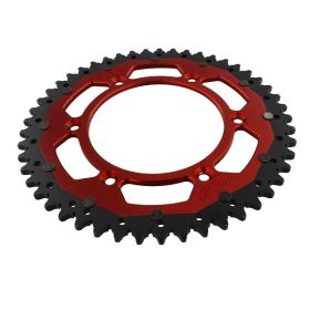 Corona ZF 49 denti passo 520 rossa nera dual ZFD-210-49-RED
