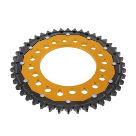 Corona ZF 44 denti passo 530 oro nera dual ZFD-302-44-GLD per Honda
