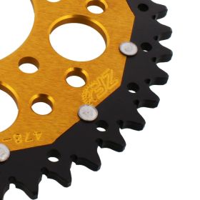 Corona ZF 44 denti passo 520 oro nera dual ZFD-478-44-GLD