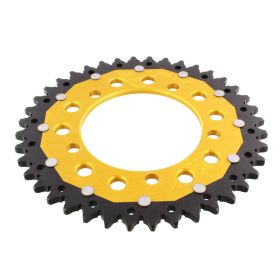 ZF Couronne 40 Dents Pas 520 Or Noir Double ZFD-703-40-GLD pour Aprilia