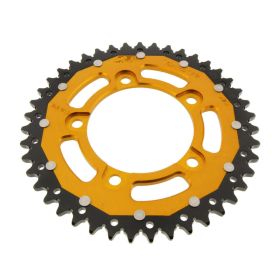 Corona ZF 43 denti passo 525 oro nera dual per Aprilia