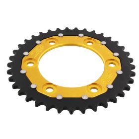 Corona ZF 37 denti passo 520 oro nera dual per Ducati