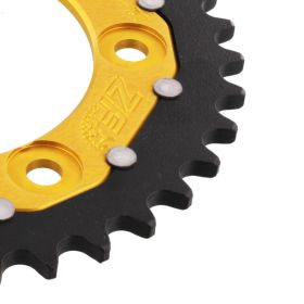 Corona ZF 37 denti passo 520 oro nera dual per Ducati