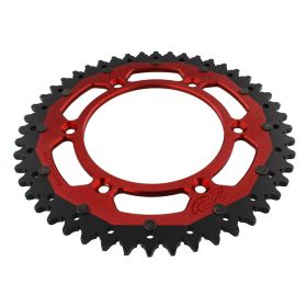 ZF 48-Zähne-Kettenrad Teilung 520 Rot Schwarz Dual ZFD-8000-48-ROT