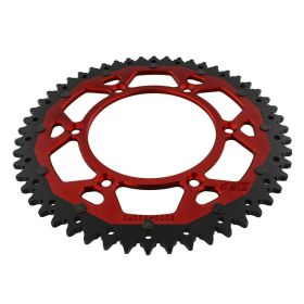 Corona ZF 52 denti passo 520 rossa nera dual ZFD-8000-52-RED