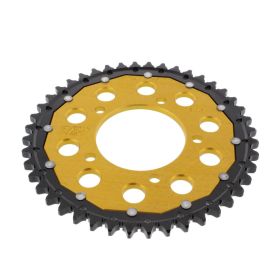 Corona ZF 44 denti passo 525 oro nera dual per Suzuki