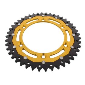Corona ZF 44 denti passo 520 oro nera dual per Suzuki