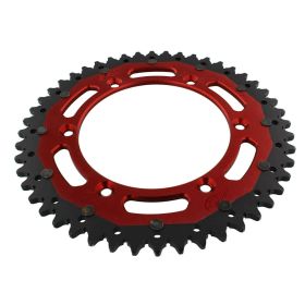 ZF 48-Zähne-Kettenrad Teilung 520 Rot Schwarz Dual ZFD-822-48-ROT