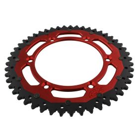 Corona ZF 49 denti passo 520 rossa nera dual ZFD-822-49-RED