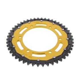 Corona ZF 48 denti passo 530 oro nera dual per Yamaha
