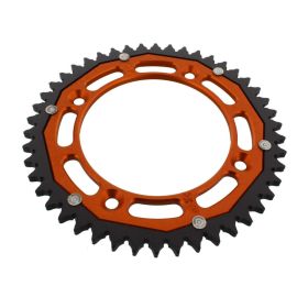 Corona ZF 46 denti passo 428 arancio nera dual ZFD-895-46-ORG