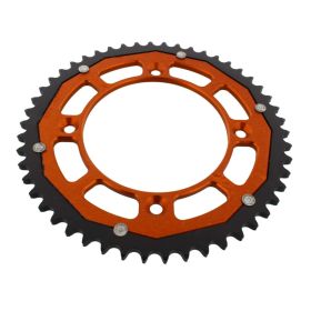 Corona ZF 50 denti passo 428 arancio nera dual ZFD-895-50-ORG