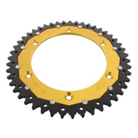 Corona ZF 46 denti passo 520 oro nera dual ZFD-897-46-GLD