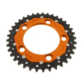 Corona ZF 37 denti passo 525 arancio nera dual per Ktm