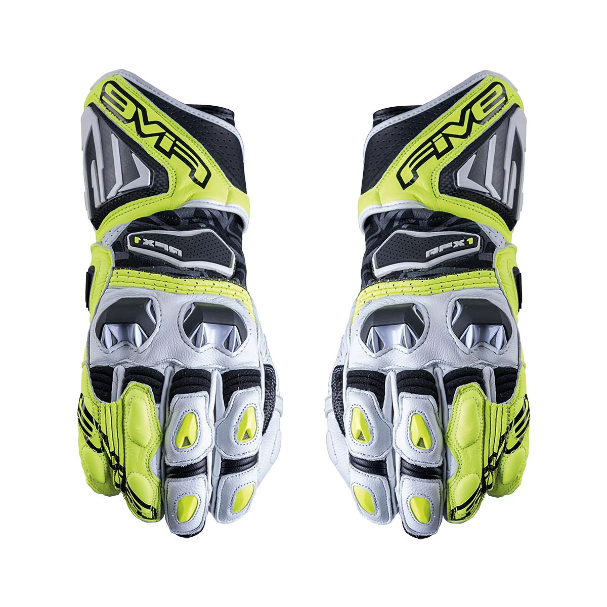 FIVE 81.236 motorcycle gloves rfx1 summer leather white fluo