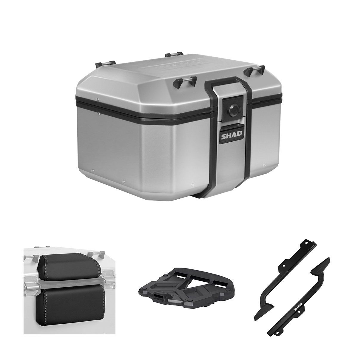 SHAD terra tr48 top case kit aluminum 48l with rear rack 