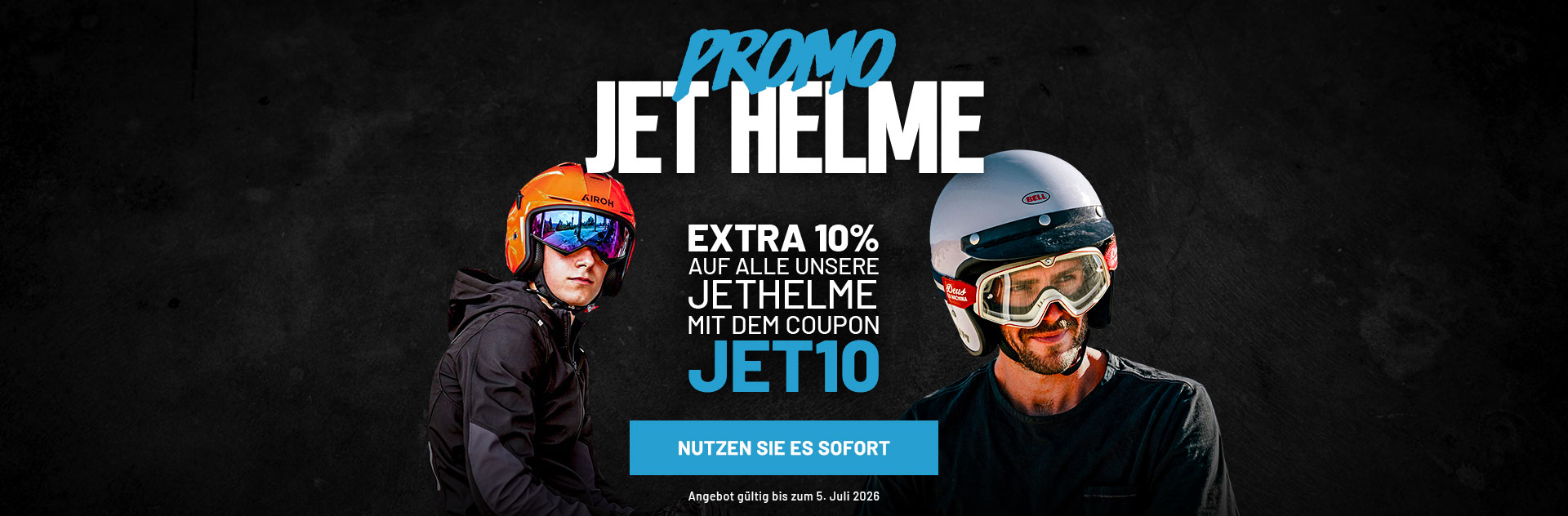 Promo Jet: Nutze den Coupon und finde deinen neuen Jethelm!