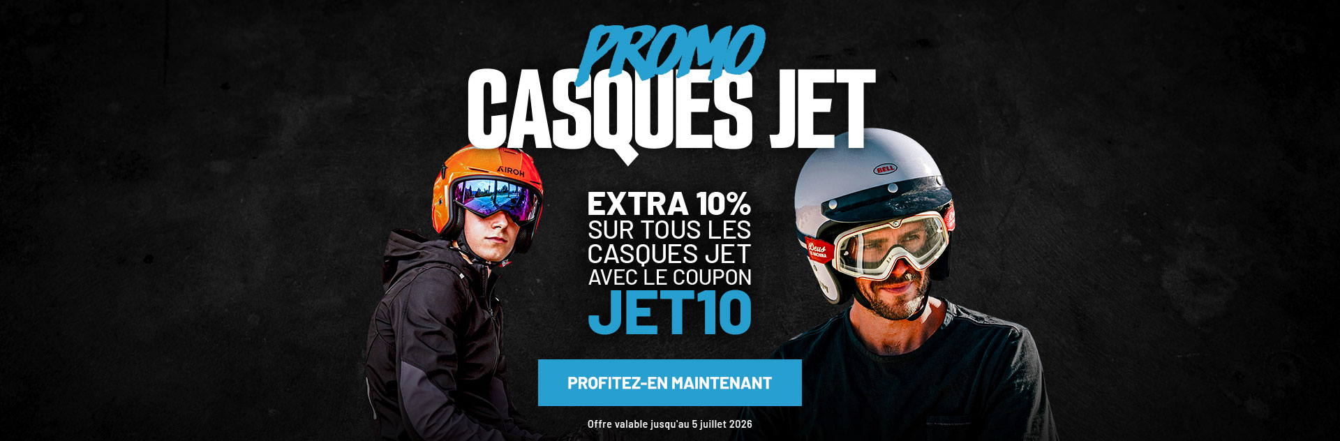 Promo Jet : utilise le coupon et choisis ton nouveau casque jet !